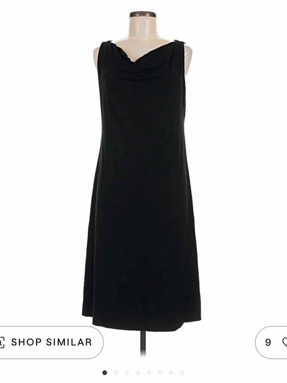 Eileen Fisher Black Sleeveless Cowl Neck Midi Dress